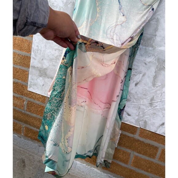 retrofete Marlene Dress in Watercolor Marble silk size medium - Picture 7 of 13